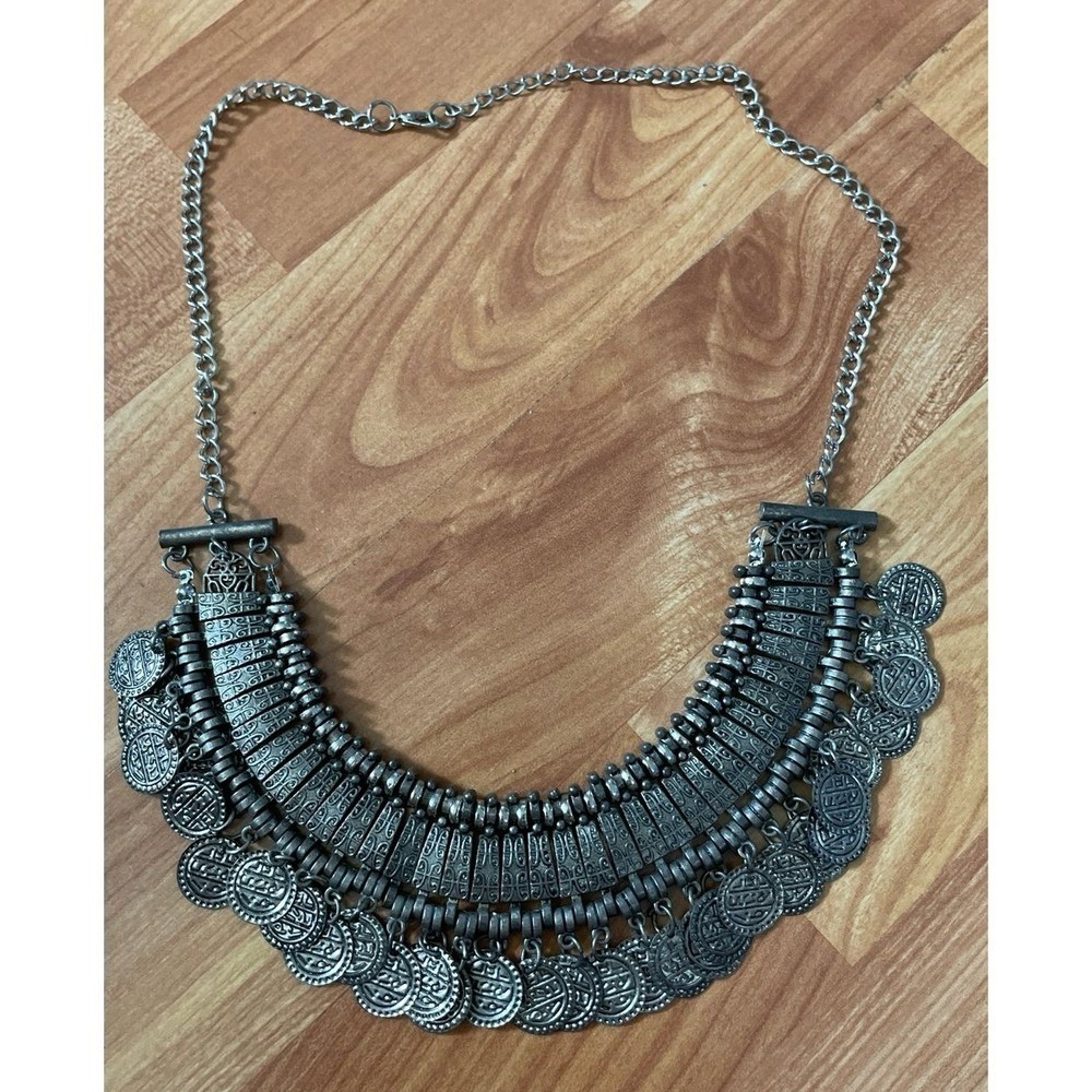 Boho Coin Chunky Statement Necklace‎